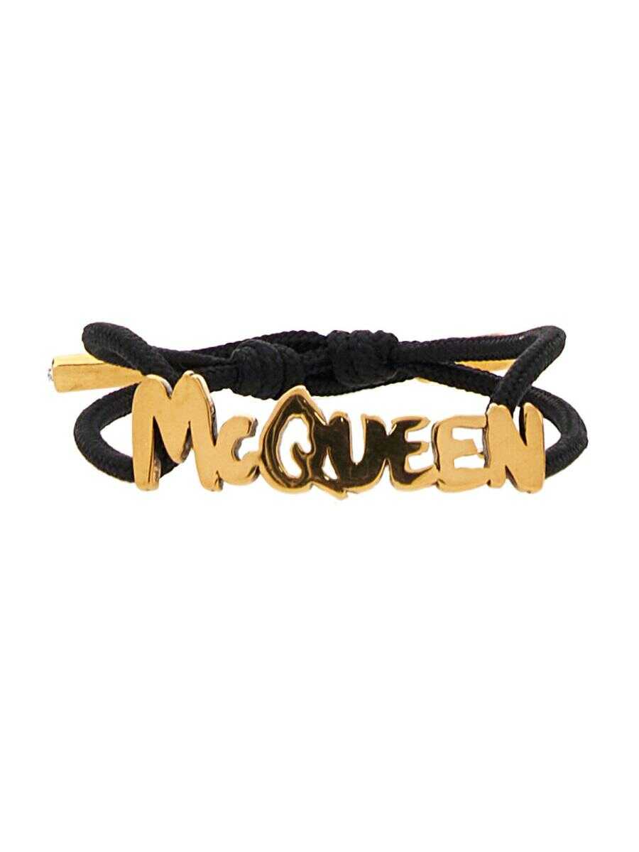 Alexander McQueen ALEXANDER MCQUEEN GRAFFITI BRACELET BLACK