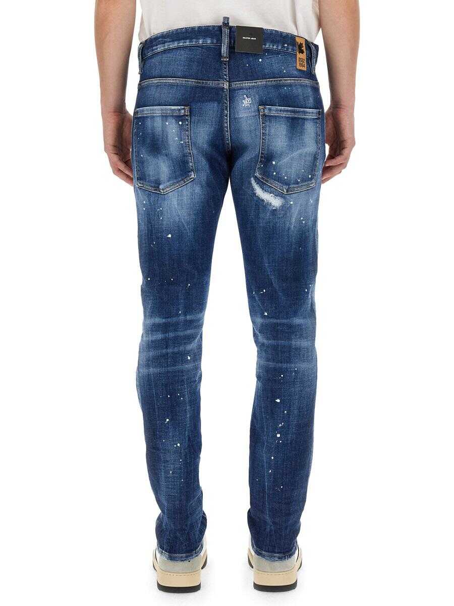 DSQUARED2 DSQUARED2 PATENT LEATHER EFFECT JEANS BLUE