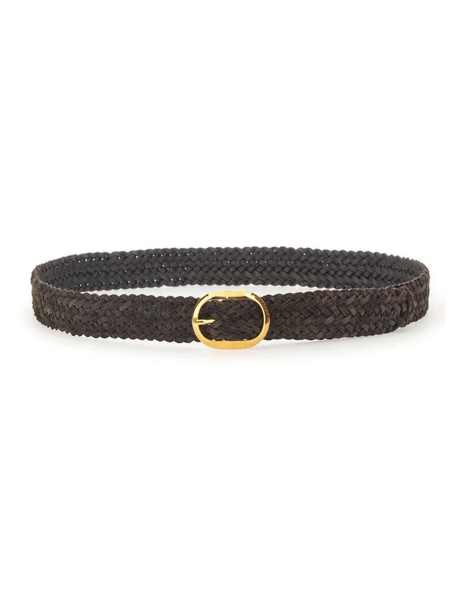 Tom Ford TOM FORD WOVEN LEATHER BELT BROWN