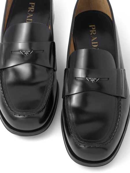Mocasini Prada Prada Brushed Leather Loafers Black Barbati (BM 10866298) 5