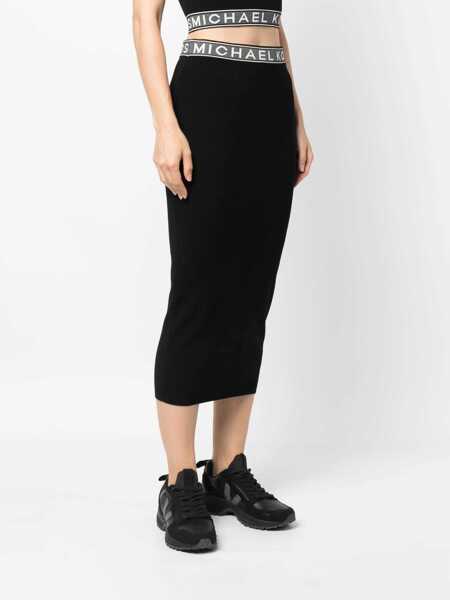 Fuste Michael Kors Michael Kors Midi Skirt Black Femei (BM 10867348) 3