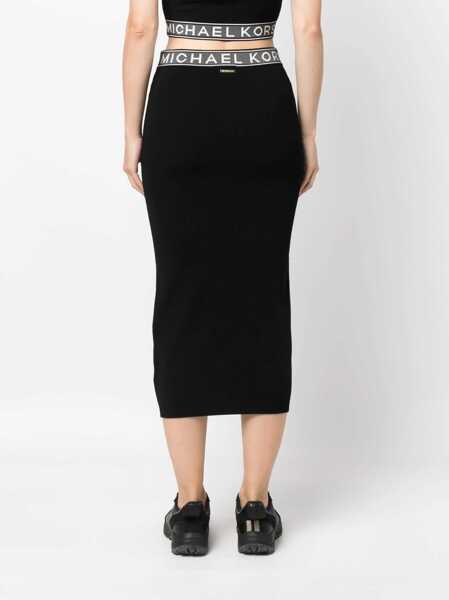 Fuste Michael Kors Michael Kors Midi Skirt Black Femei (BM 10867348) 4