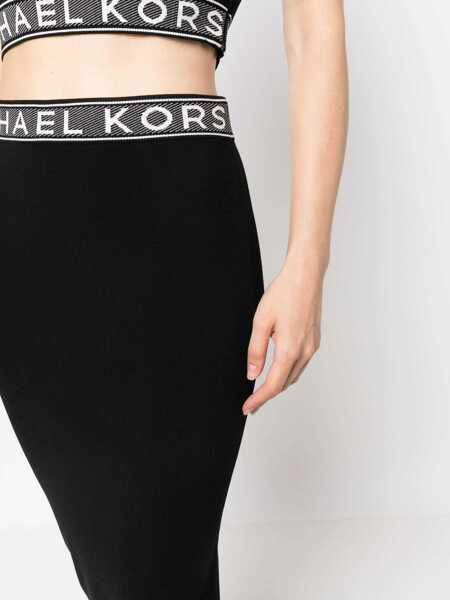 Fuste Michael Kors Michael Kors Midi Skirt Black Femei (BM 10867348) 5