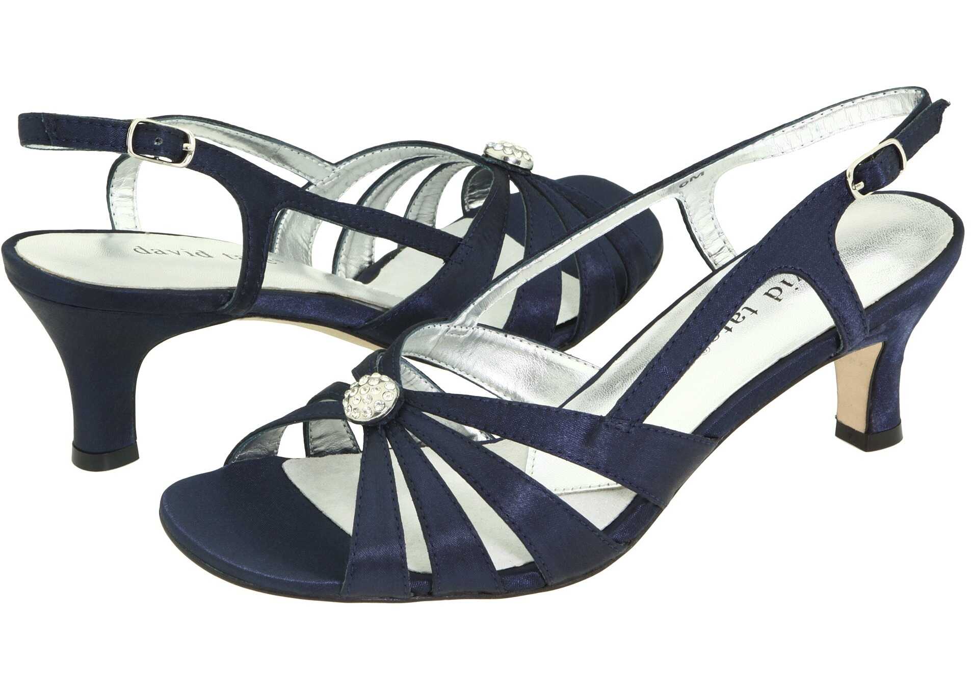 Pantof David Tate Rosette Navy Satin