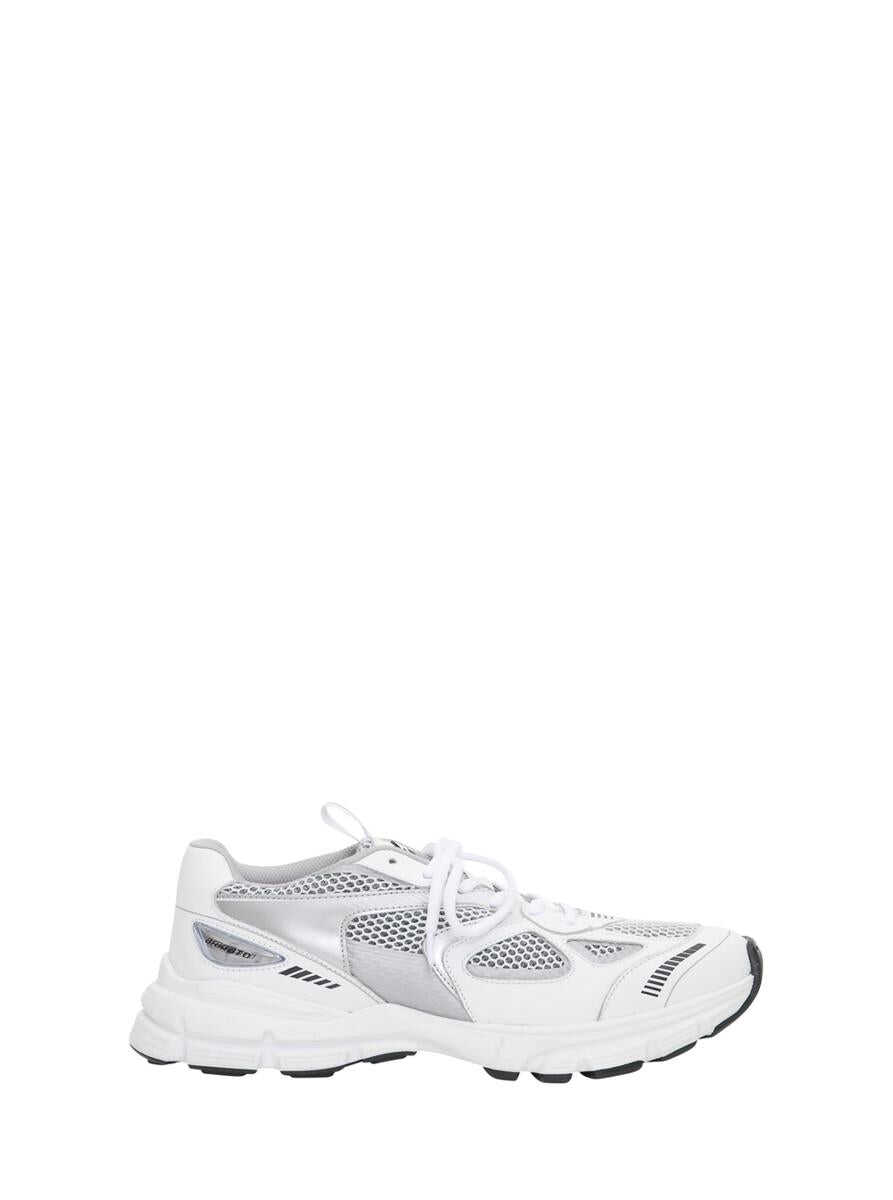 AXEL ARIGATO \'Marathon Runner\' Silver and White Sneakers wth Logo in Leather Blend Man Axel Arigato White