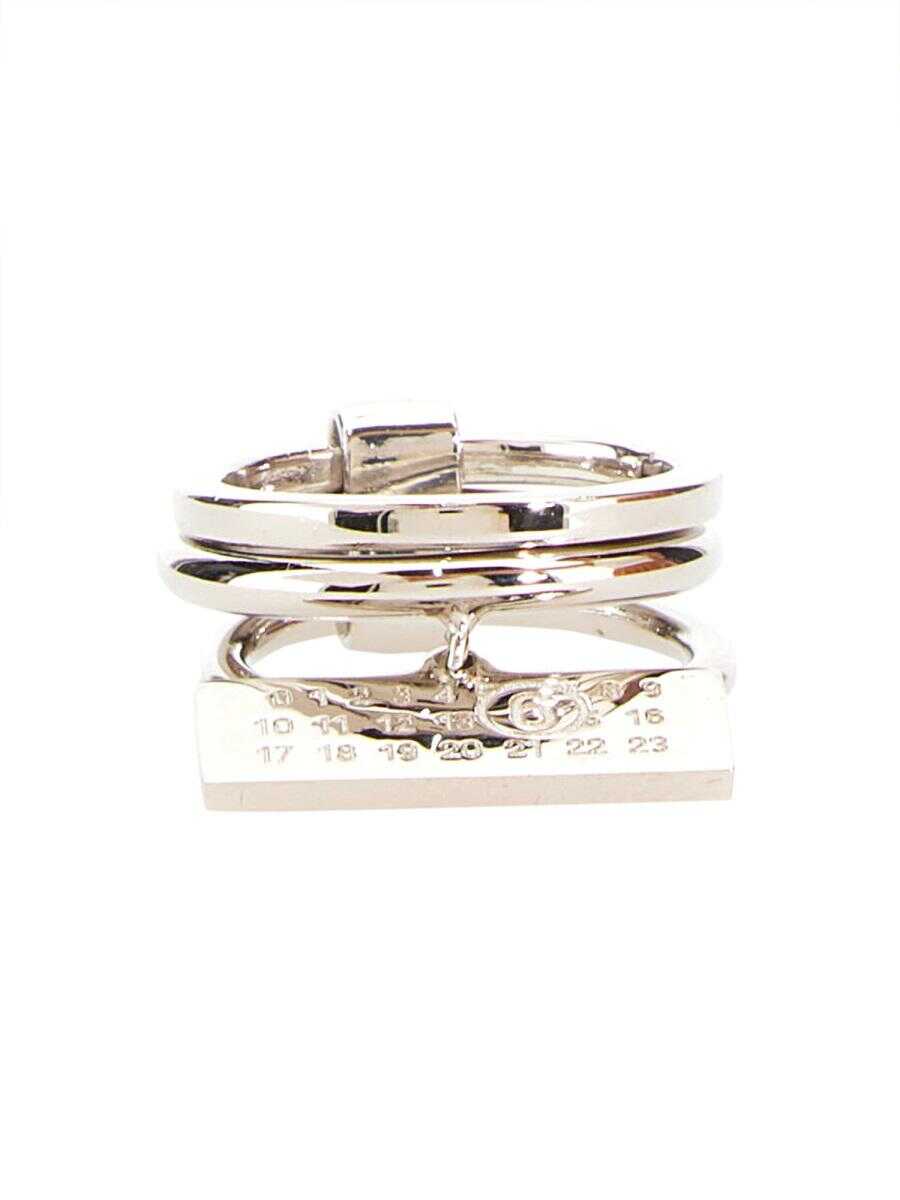 MM6 Maison Margiela MM6 MAISON MARGIELA LOGO PLATE RING SILVER