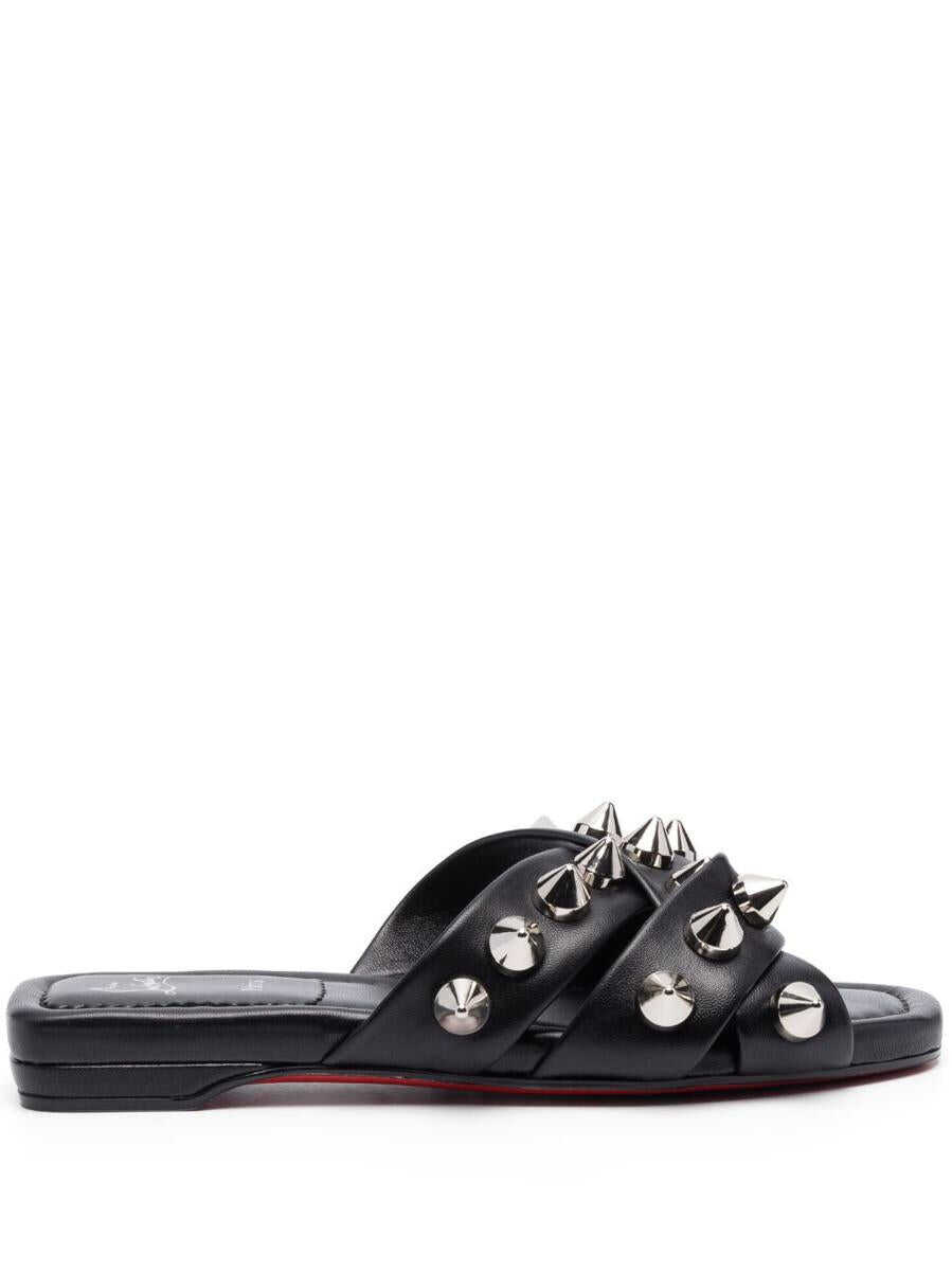 Christian Louboutin CHRISTIAN LOUBOUTIN Miss Spika flat leather sandals Black