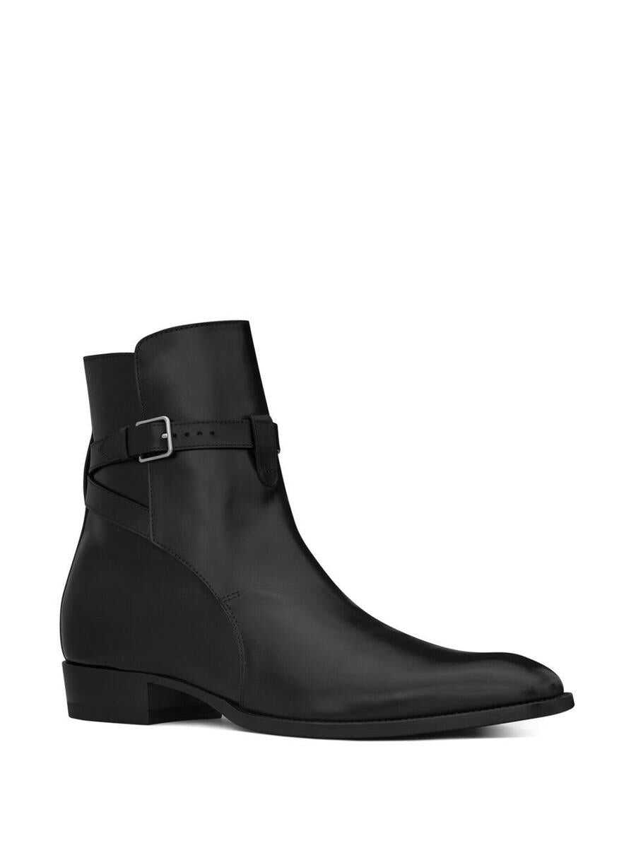 Saint Laurent SAINT LAURENT Wyatt 30 Jodhpur leather boots Black