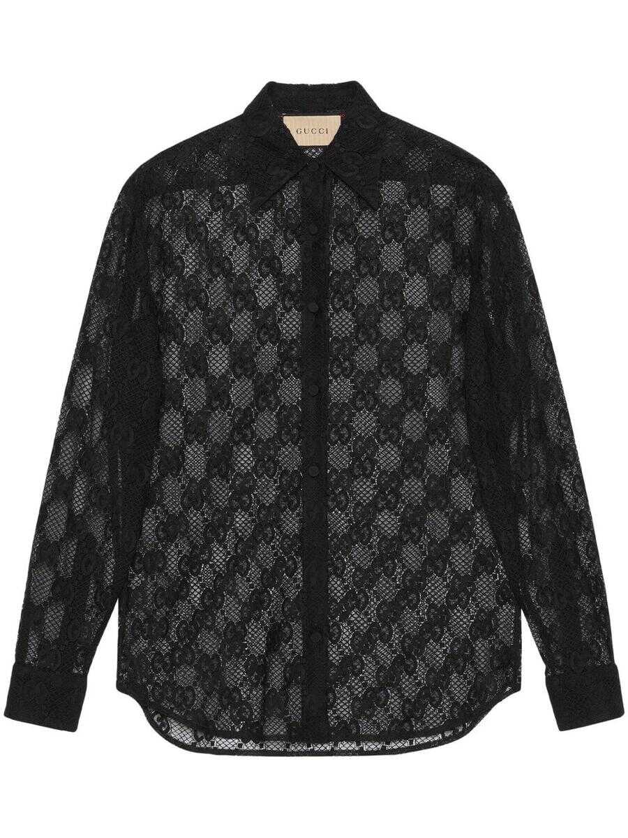 Gucci GUCCI GG lace shirt Black