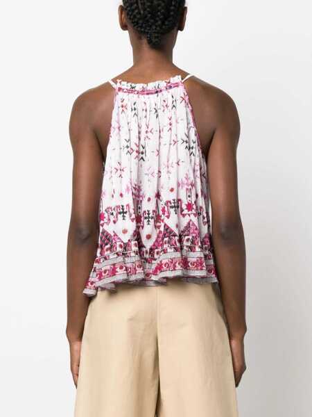 Topuri Isabel Marant Isabel Marant toile Fabino Printed Top WHITE Femei (BM 10873453) 4