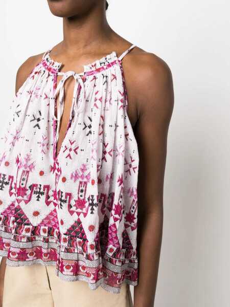 Topuri Isabel Marant Isabel Marant toile Fabino Printed Top WHITE Femei (BM 10873453) 5