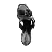 Sandale Alexander McQueen Dama - Sandale Alexander McQueen ALEXANDER MCQUEEN Punk double buckle leather sandals Black Femei (BM 10876009) - B-mall.ro