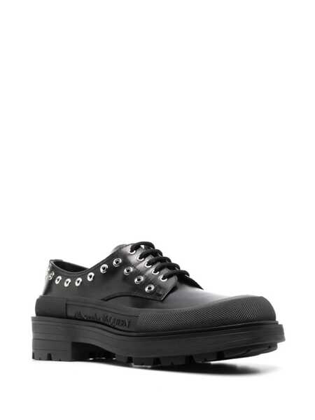 Bocanci Alexander McQueen Alexander McQueen Tread Slick Leather Brogues Black Barbati (BM 10876201) 2