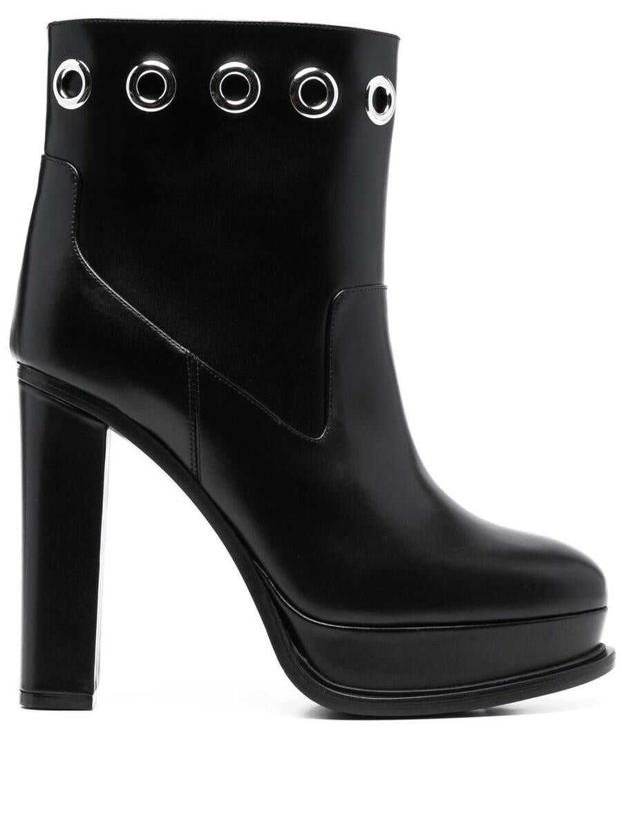 Alexander McQueen ALEXANDER MCQUEEN Leather heel ankle boots Black