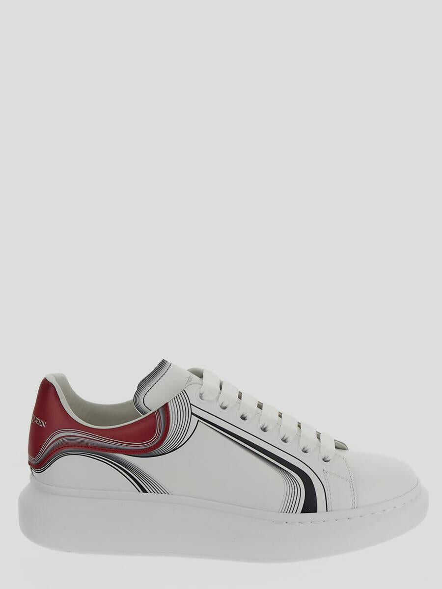 Alexander McQueen ALEXANDER MCQUEEN WHITE BORDEAUX AND SILVER LEATHER OVERSIZED SNEAKERS White/garnet/black