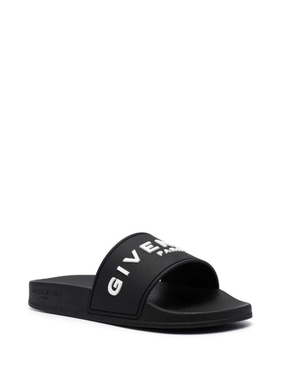 Sandale Givenchy Givenchy Logo Pool Slides Black Femei (BM 10876651) 2