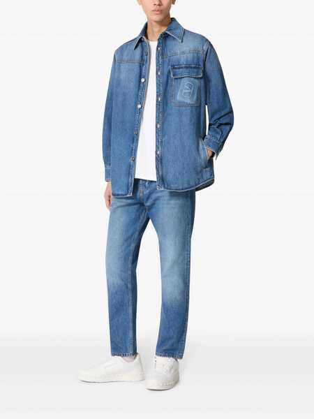 Camasi Valentino Garavani Valentino Garavani Overshirt In Denim Navy Barbati (BM 10879249) 2
