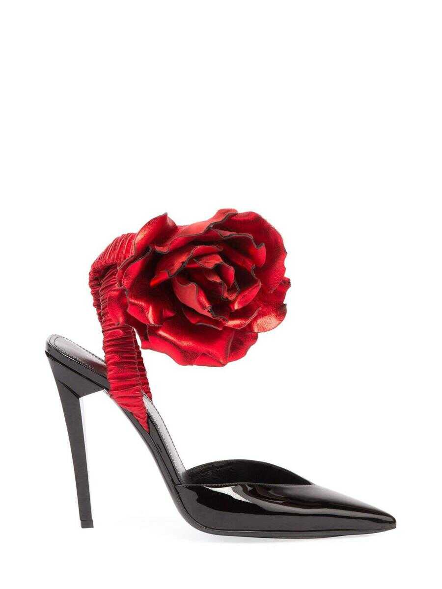 Saint Laurent SAINT LAURENT pointed flower pumps