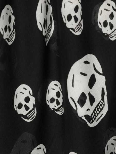 Esarfe Alexander McQueen Alexander McQueen Skull Print Scarf Black Barbati (BM 10884595) 2