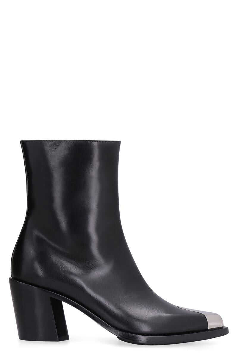 Alexander McQueen ALEXANDER MCQUEEN PUNK LEATHER ANKLE BOOTS BLACK