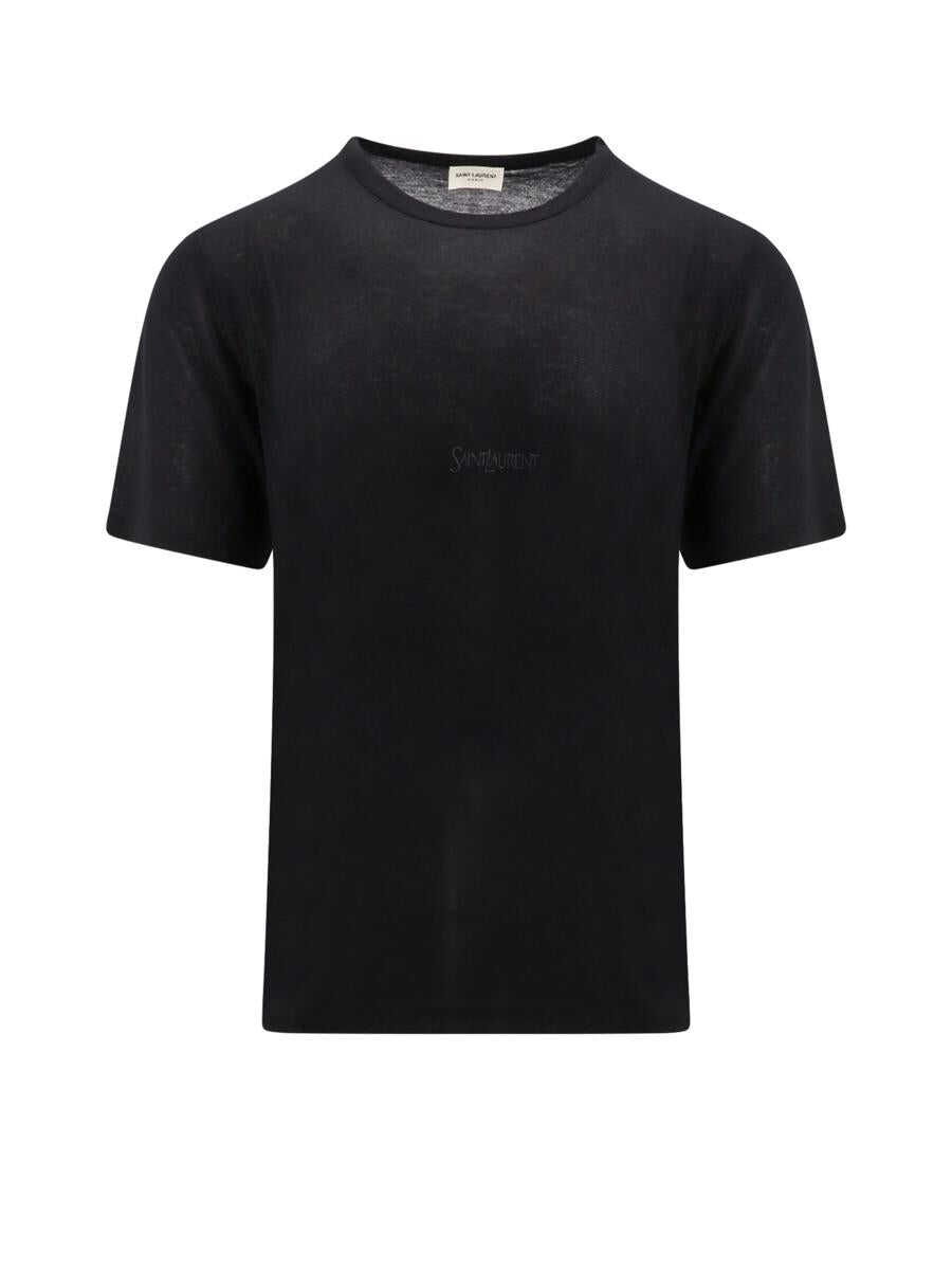 Saint Laurent SAINT LAURENT VISCOSE T-SHIRT BLACK