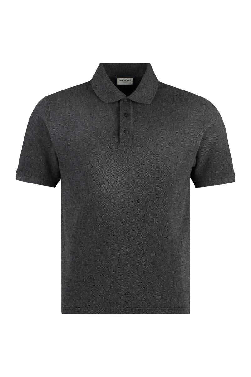 Saint Laurent SAINT LAURENT COTTON-PIQUÉ POLO SHIRT grey