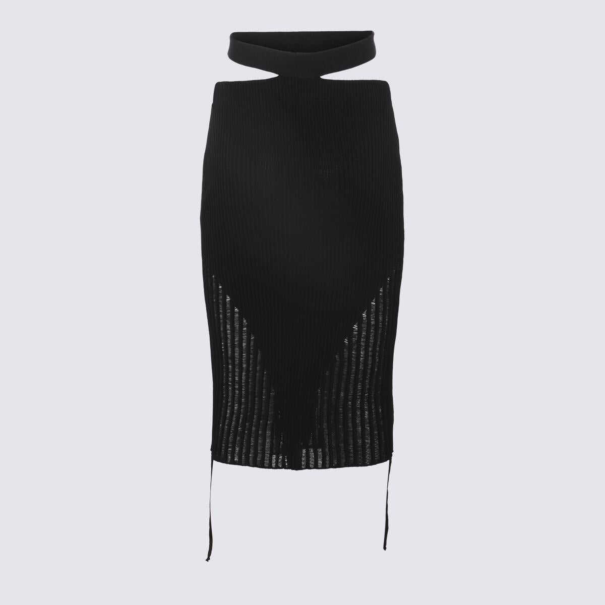 ANDREADAMO ANDREĀDAMO BLACK VISCOSE BLEND SKIRT Black