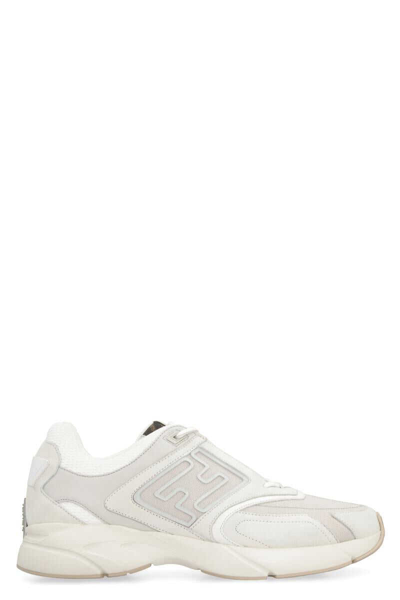 Fendi FENDI FASTER NUBUCK LOW-TOP SNEAKERS grey