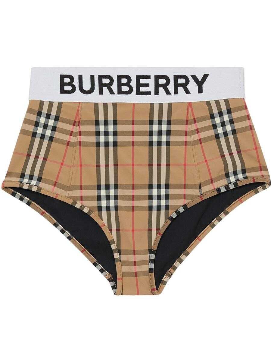 Burberry BURBERRY Logo Tape Vintage Check bikini bottoms ARCHIVE BEIGE IP CHK