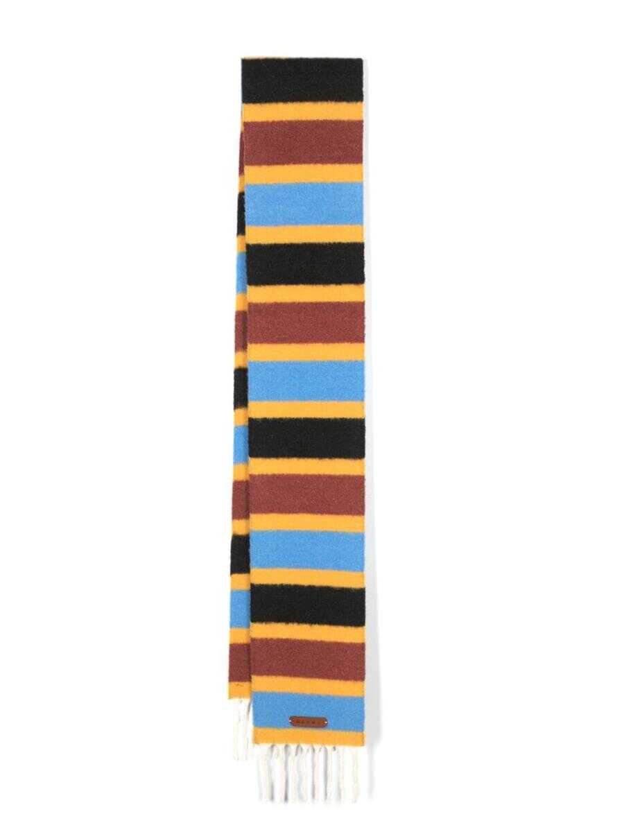 Marni MARNI Stripe-pattern fringed scarf MULTICOLOUR
