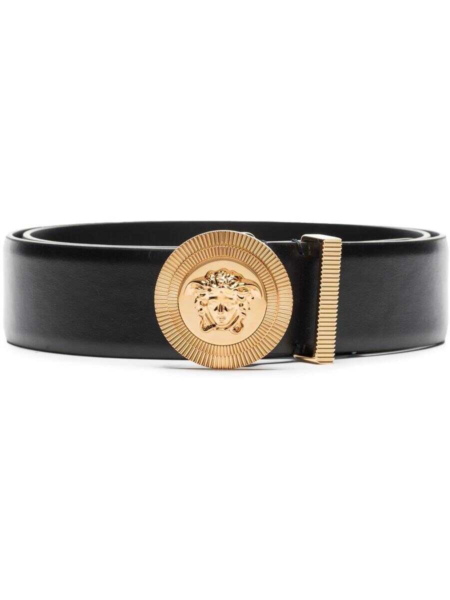 Versace VERSACE Medusa plaque belt NERO E ORO