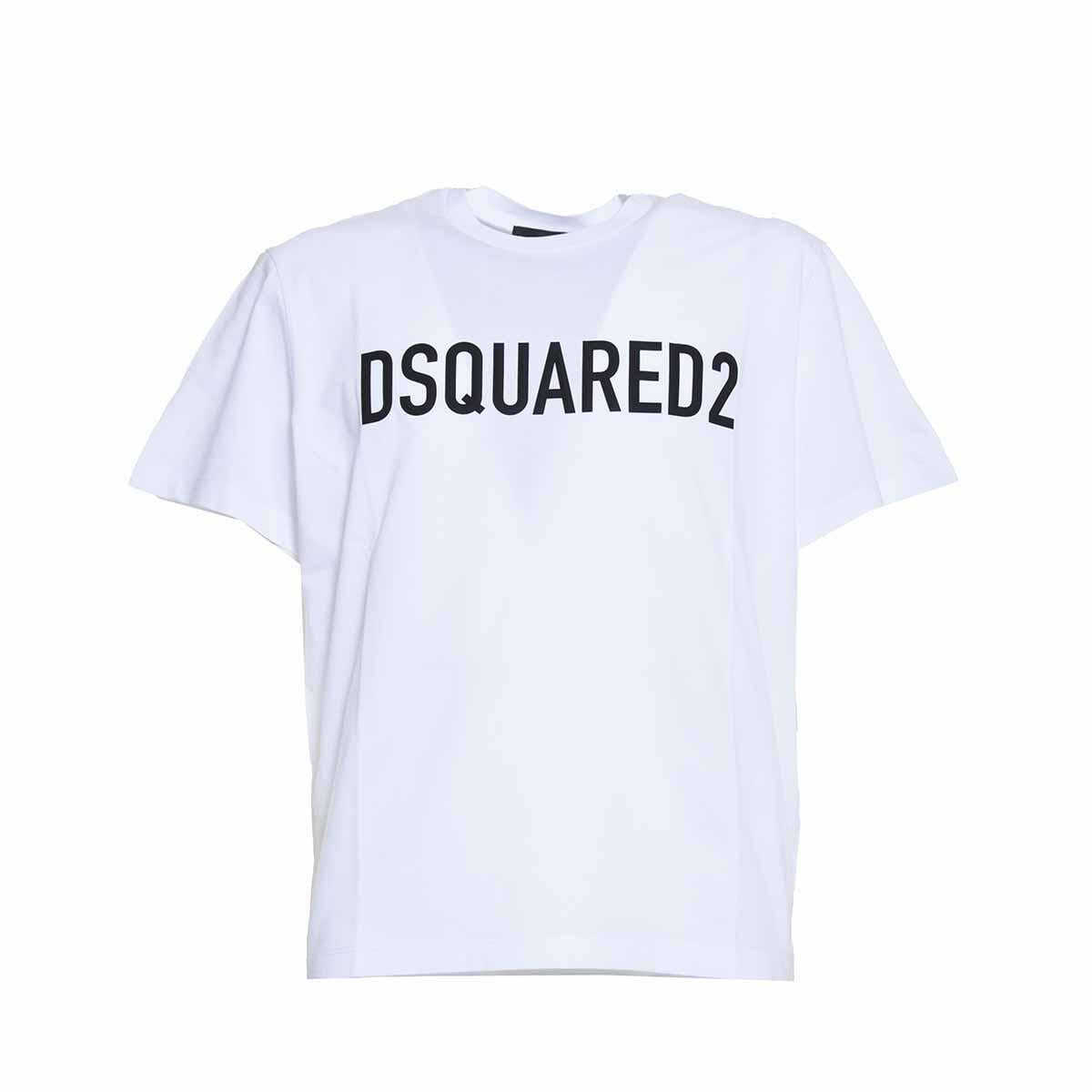 DSQUARED2 DSQUARED2 White Box Fit T-shirt with embossed logo print Dsquared2 WHITE