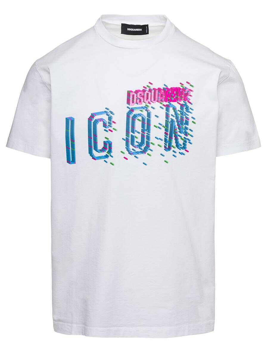 DSQUARED2 White T-Shirt with \'D-Squared2 Icon\' Print in Cotton Man White