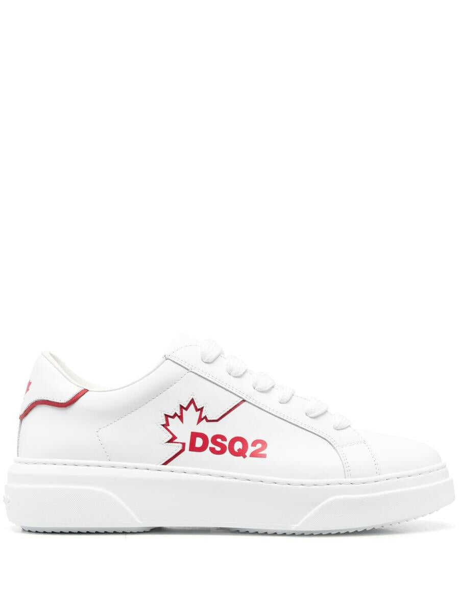 DSQUARED2 DSQUARED2 Logo leather sneakers White