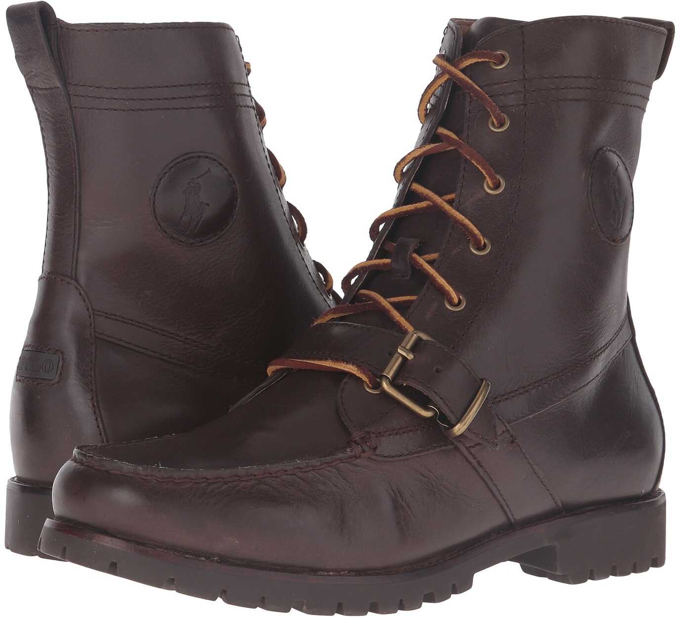 Bocanc Ralph Lauren Ranger Dark Brown Smooth Oil Leather