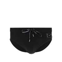 Sorturi de baie DOLCE & GABBANA BLACK LOGO SLIP BEACHWEAR Barbati