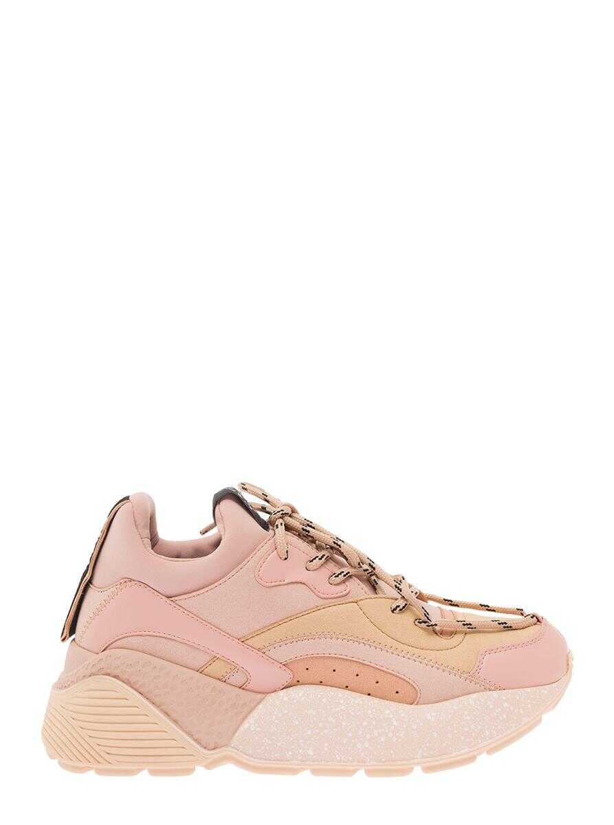 Stella McCartney Panelled Design Eclipse Alter Sneakers in Pink Leather Woman Pink