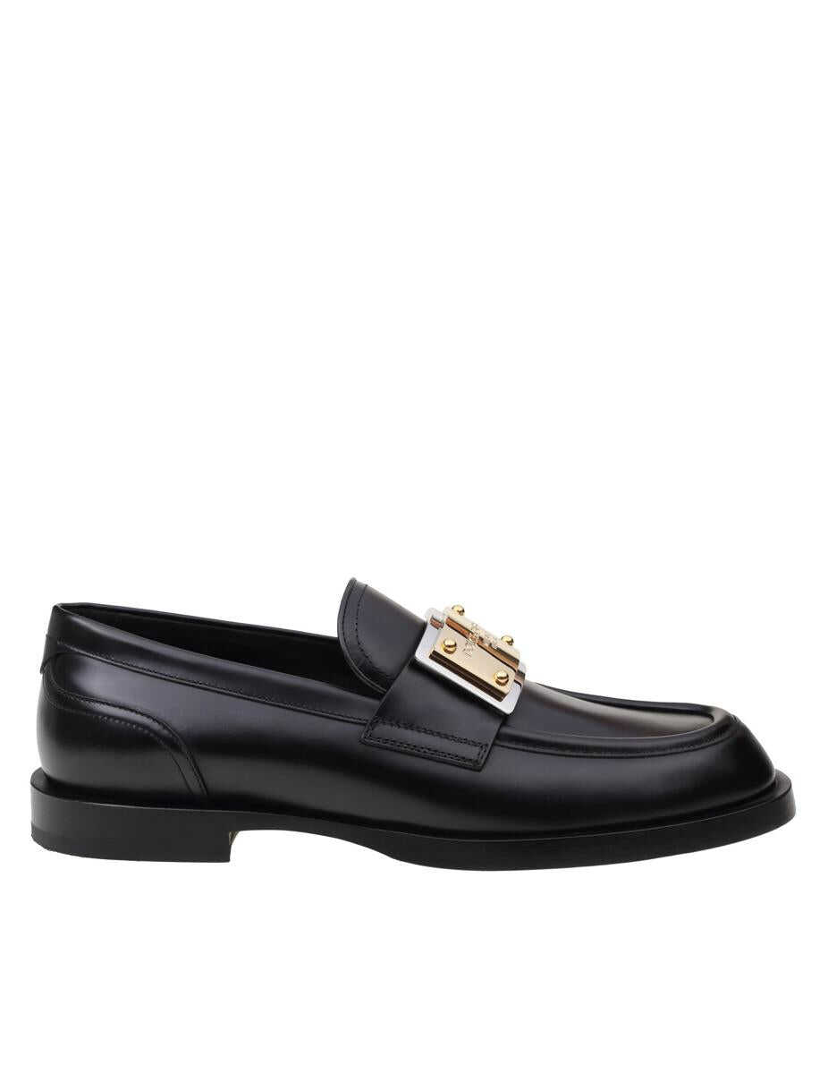 Dolce & Gabbana DOLCE & GABBANA LEATHER MOCCASIN Black