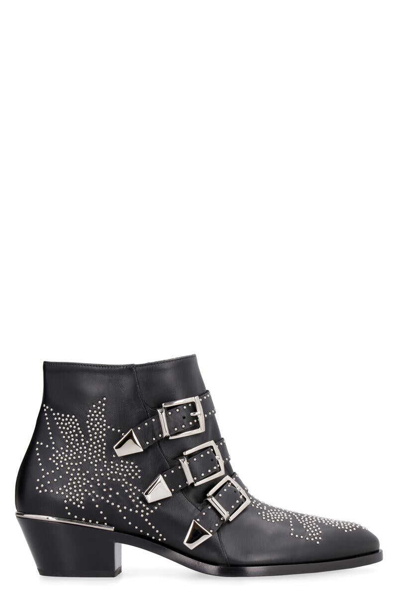 Chloe CHLOÉ SUSAN STUDDED LEATHER ANKLE BOOTS BLACK