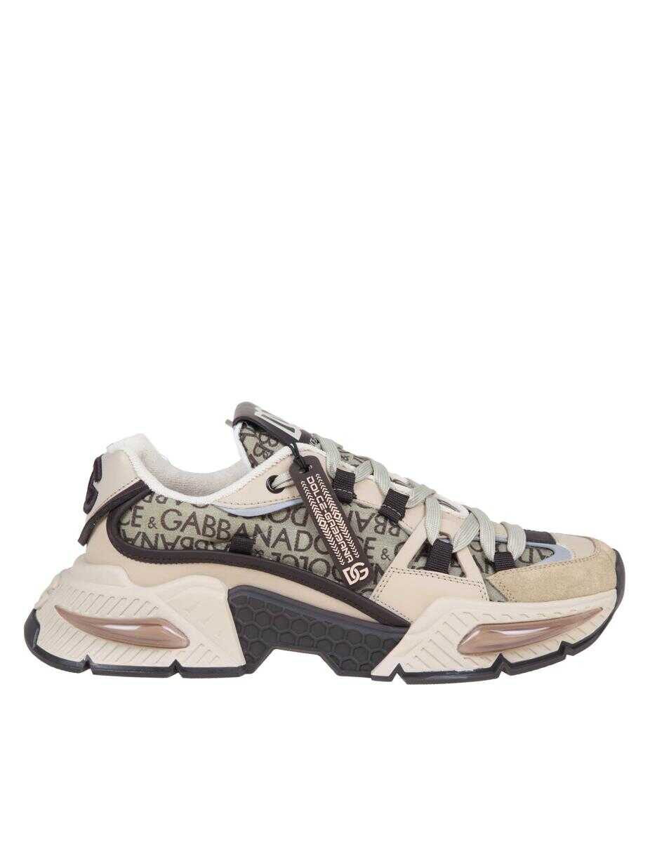 Dolce & Gabbana DOLCE & GABBANA SNEAKERS IN A MIX OF MATERIALS Moro