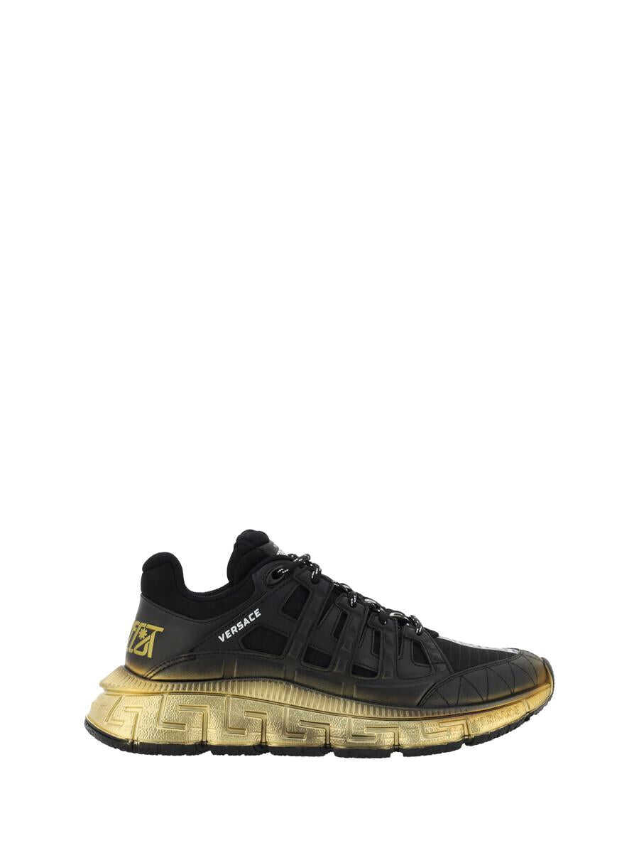 Versace VERSACE TRIGRECA LOW-TOP SNEAKERS NERO+ORO