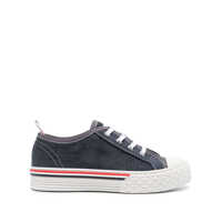 Sneakers Blue Low Top Sneakers With Tricolor Detail In Corduroy Woman Femei