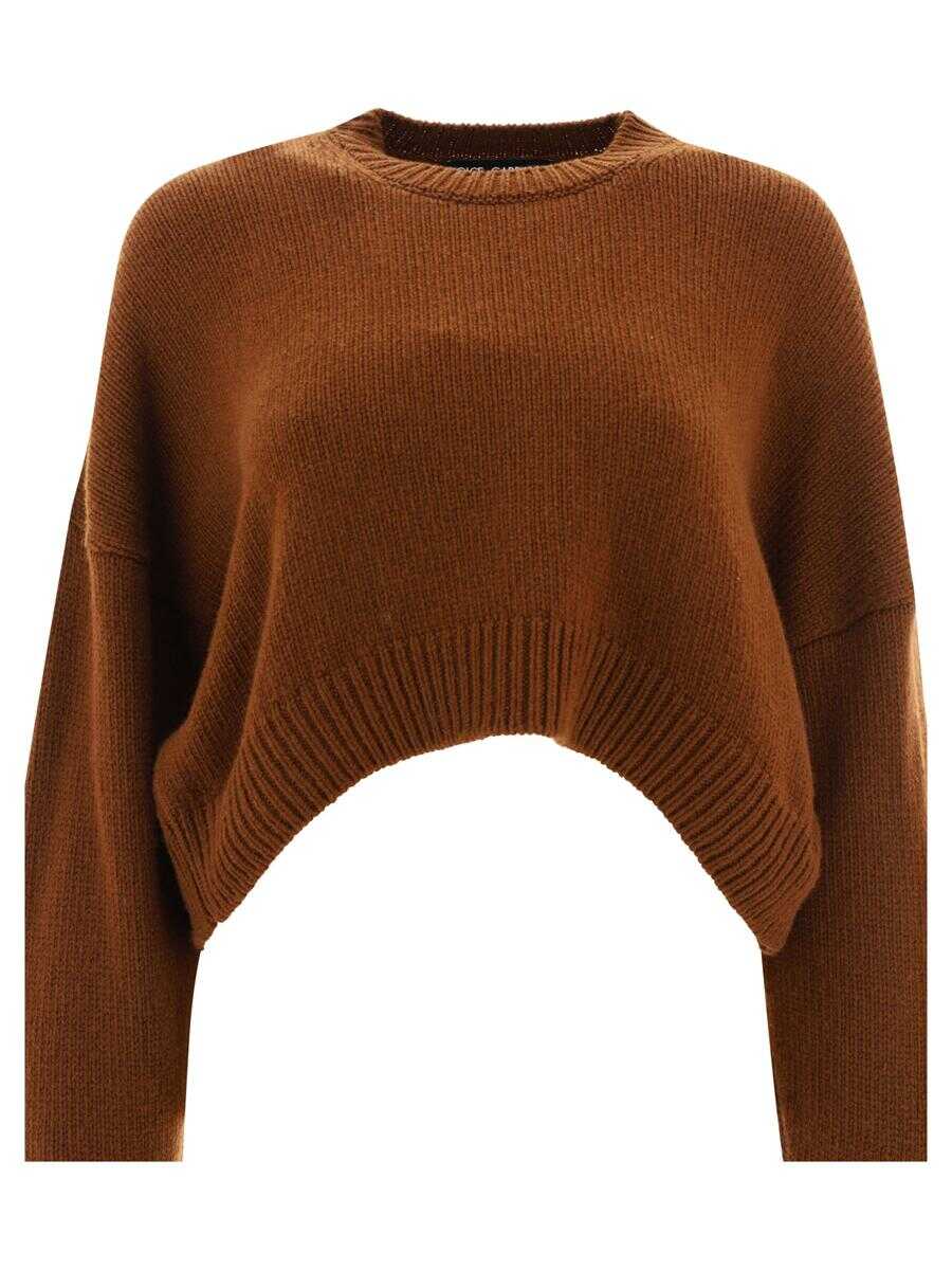 Dolce & Gabbana Logo plaque sweater Brown