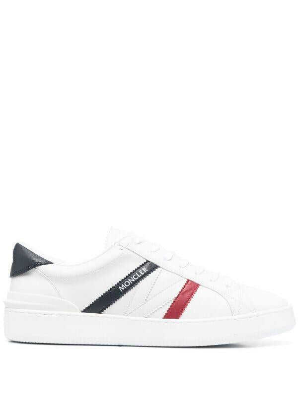 Moncler MONCLER faux-leather sneakers WHITE/BLUE/RED