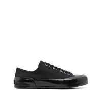 Sneakers Black Lace-Up Low Top Sneakers in Canvas Man Barbati