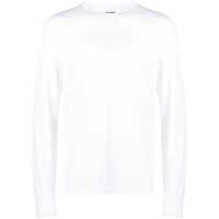 Tricouri White Long-sleeved Basic T-shirt with Cuffs in Lyocell Blend Man Barbati