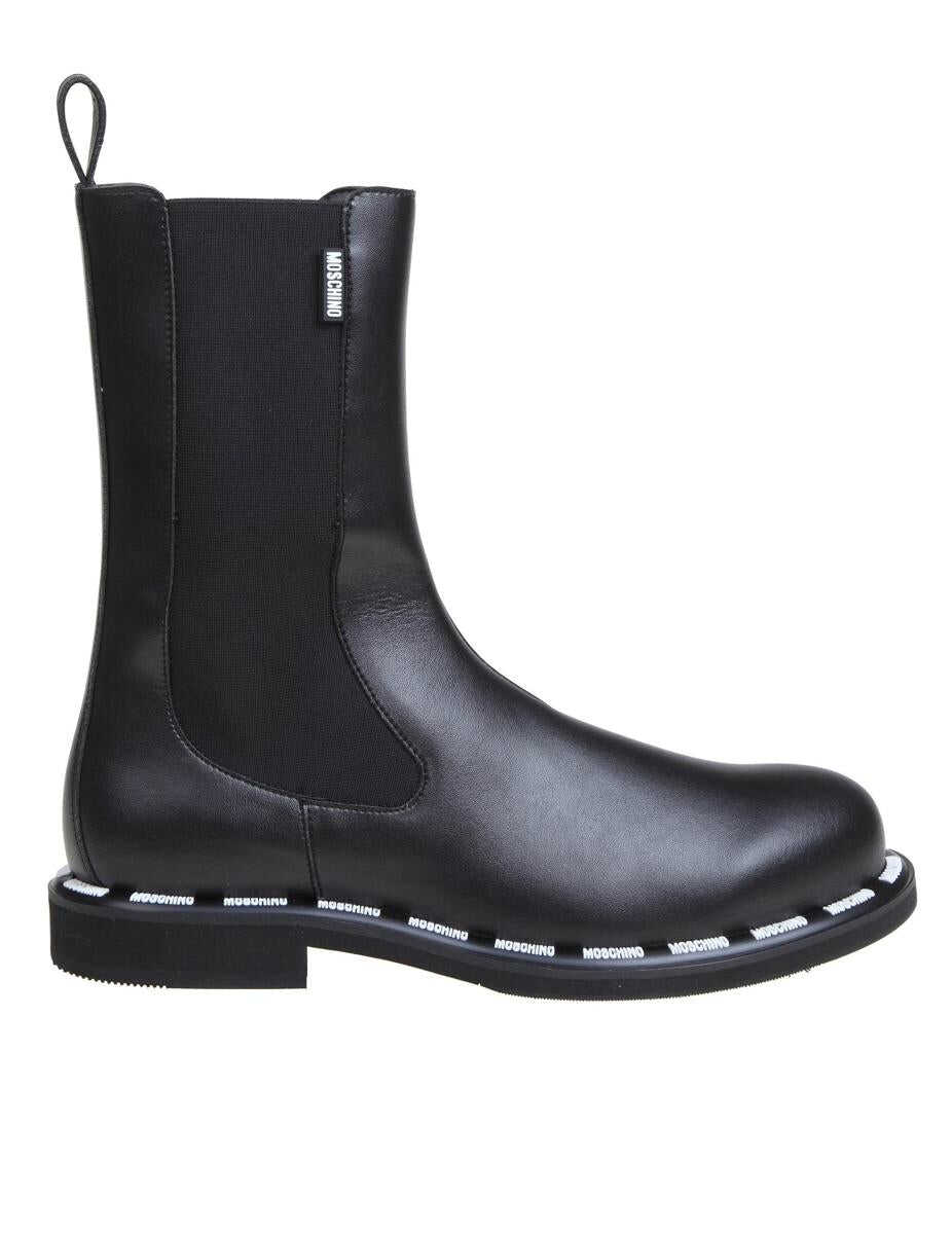 Moschino MOSCHINO ANKLE BOOT IN VEGAN LEATHER Black