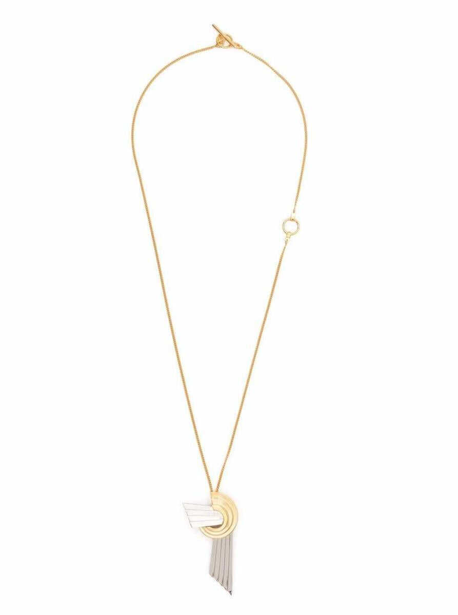 LEDA MADERA Meryl Brass Necklace with Pendant detail GREY