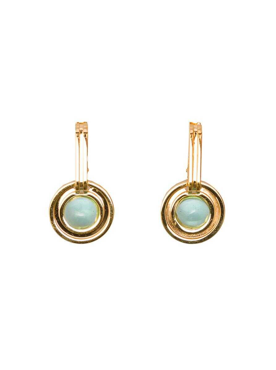 LEDA MADERA Sophia Gold Plated Brass Earrings with stone Leda Madera Woman GREY