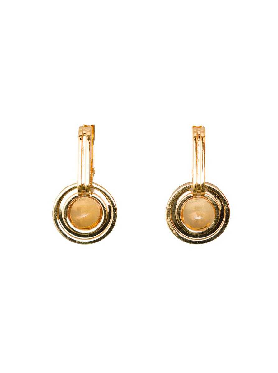 LEDA MADERA Sophia Gold Plated Brass Earrings with stone Leda Madera Woman GREY